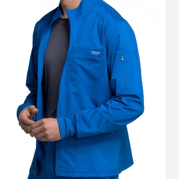 Cherokee Men's uniform Bold Blue Workwear scrubs. - Picture 2 of 6